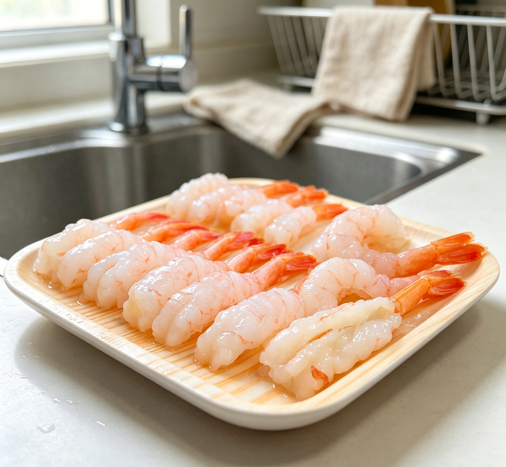 Shrimp handrolls with lemon and green onion