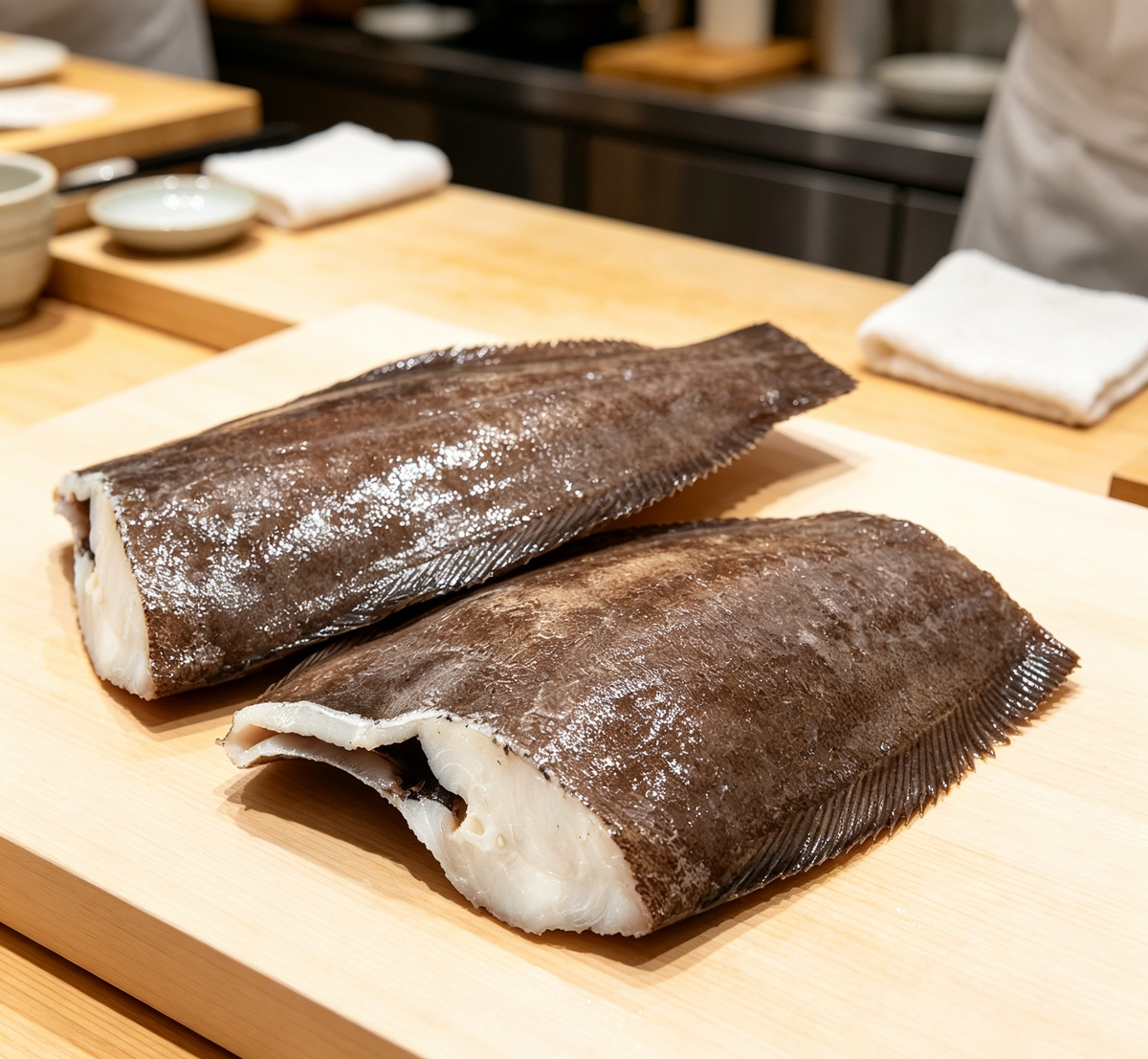 Flounder fillets ready to cook