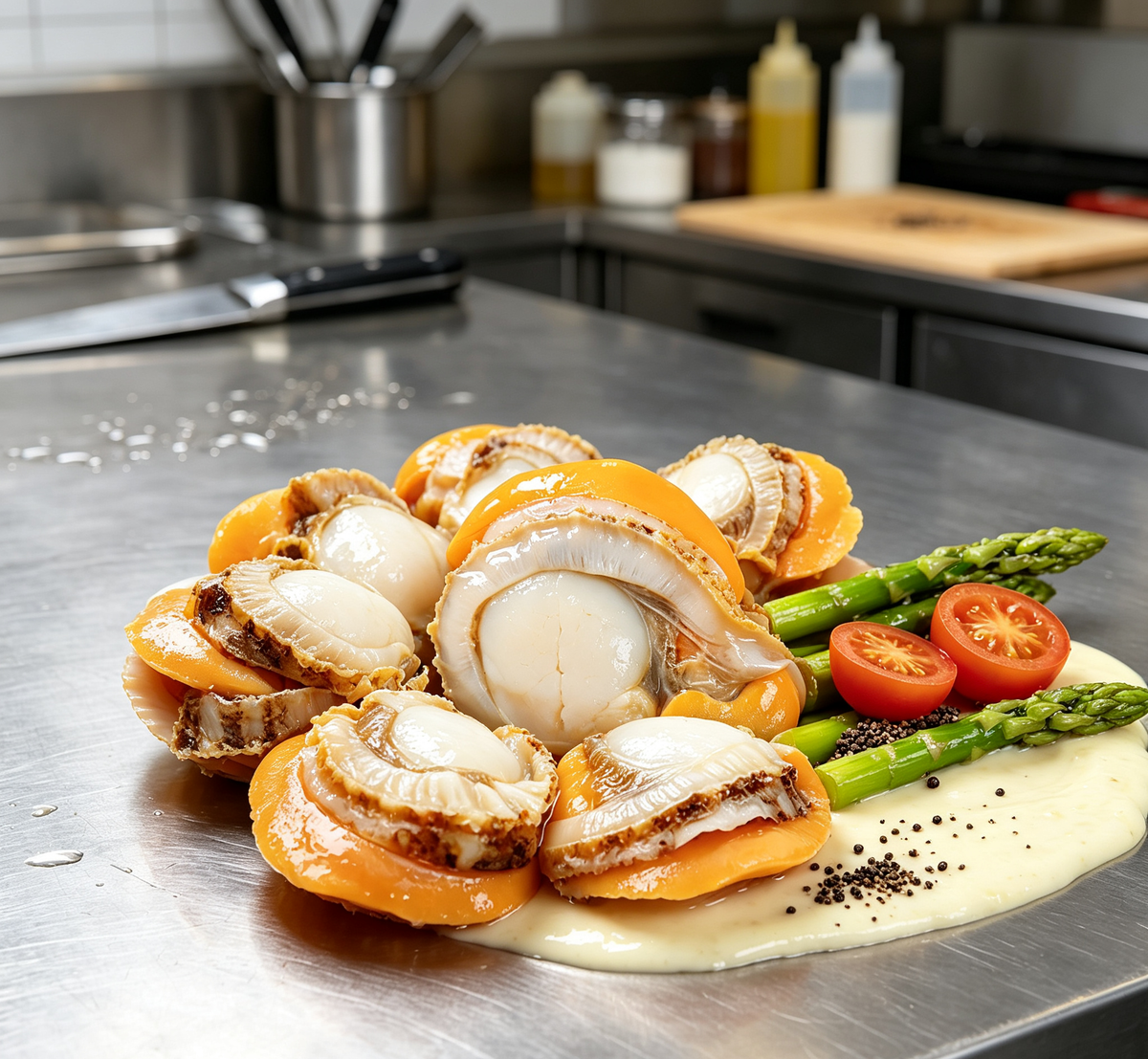 Seared scallops with lemon and herbs